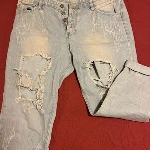 Distressed Light Blue Jeans